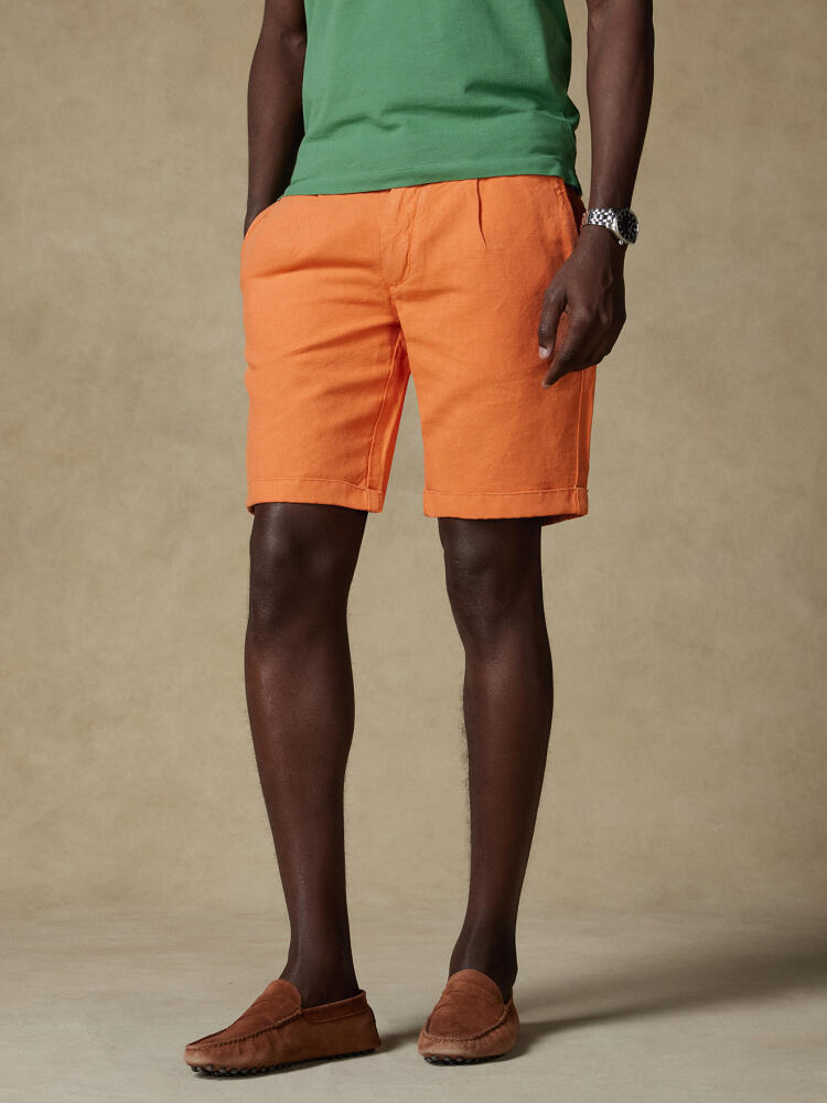 Bermuda Kent en lin abricot Bermudas