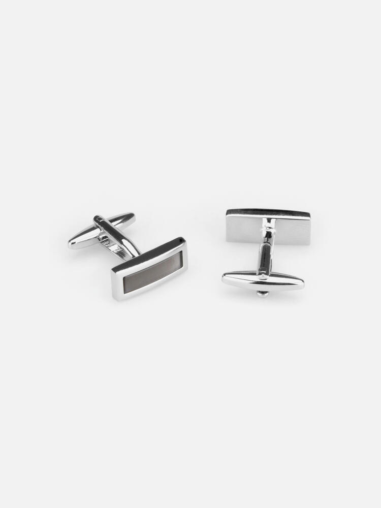 Boutons de manchette rond gris Boutons de manchettes