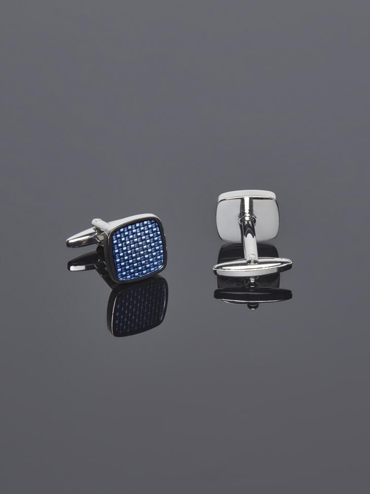 Boutons de manchette carbone bleu Boutons de manchettes