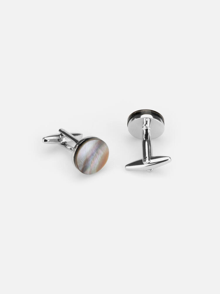 Boutons de manchette rond nacre Boutons de manchettes