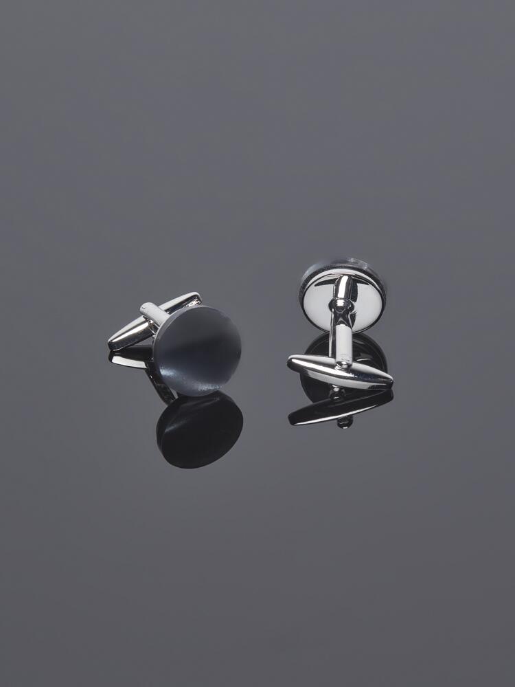 Boutons de manchette rond pierre grise Boutons de manchettes