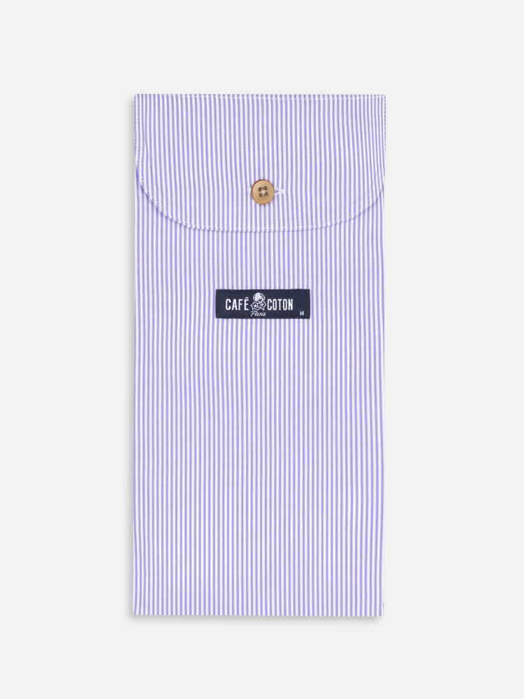 Caleçon Menthon à rayures parme Caleçons