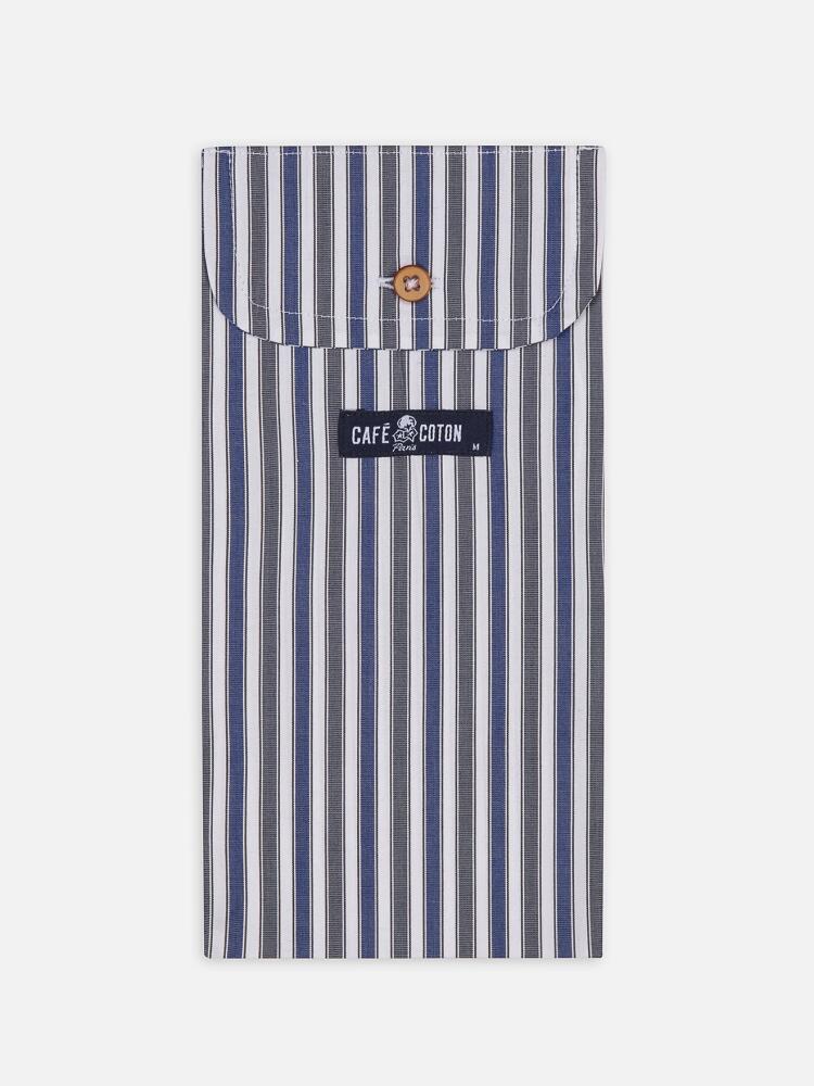 Caleçon Robin à rayures marine et grises Caleçons