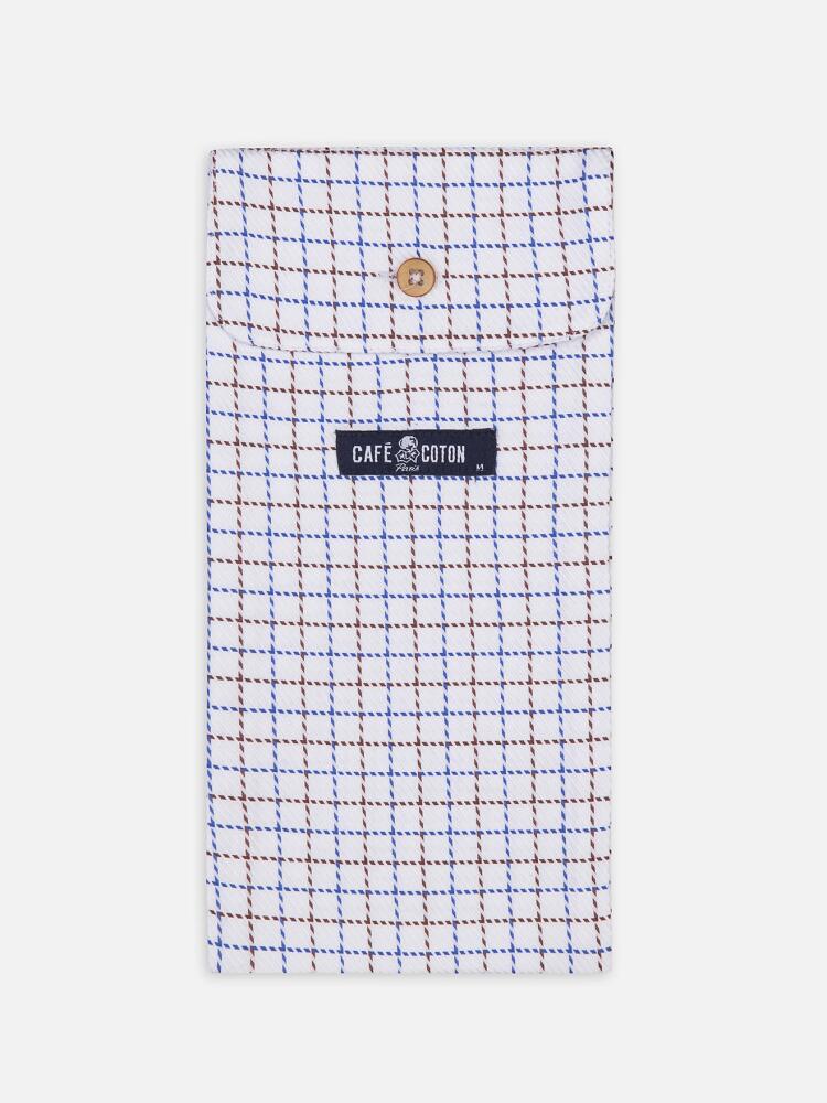 Caleçon Sean à carreaux marron et bleus Caleçons