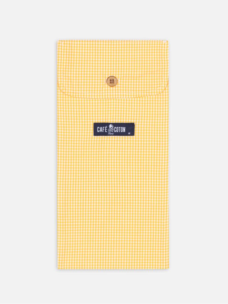 Caleçon en popeline à carreaux vichy jaunes Caleçons