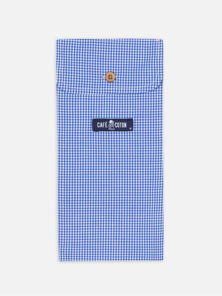 Caleçon en popeline à carreaux vichy bleus Caleçons