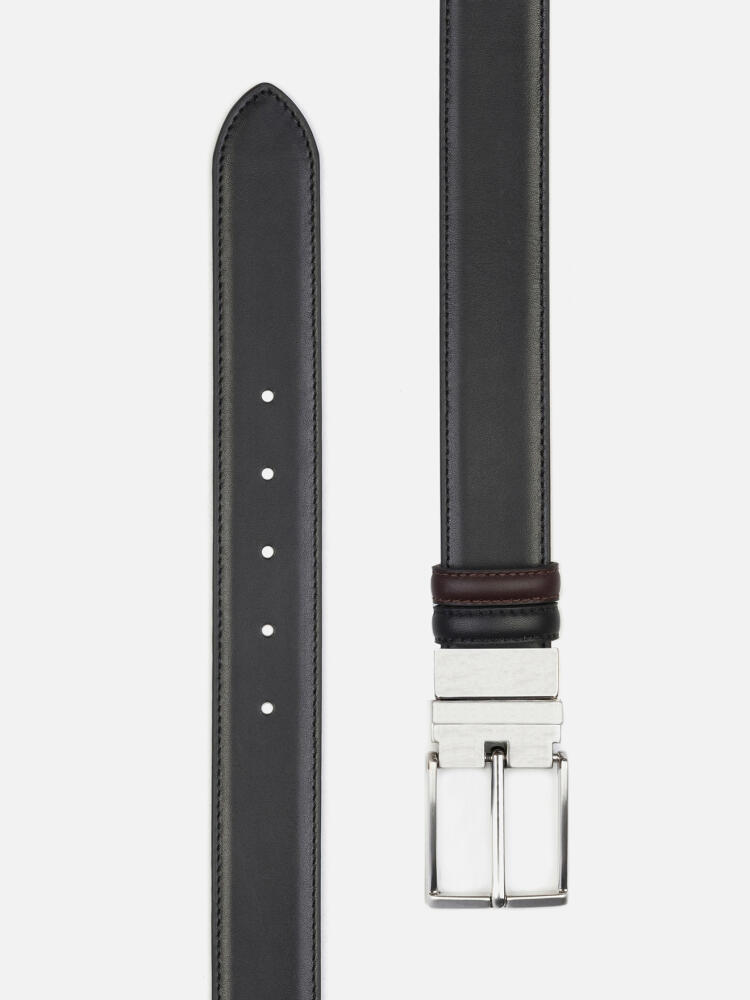 Ceinture en cuir double face noir et chocolat Ceintures