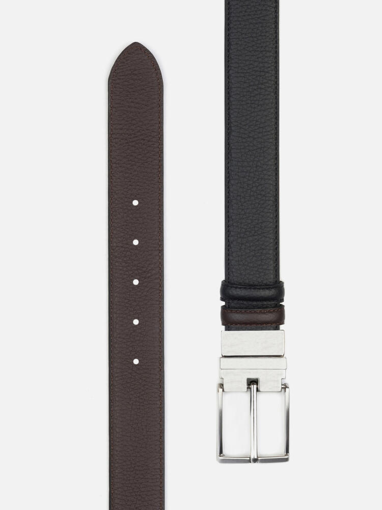 Ceinture en cuir double face chocolat et noir Ceintures