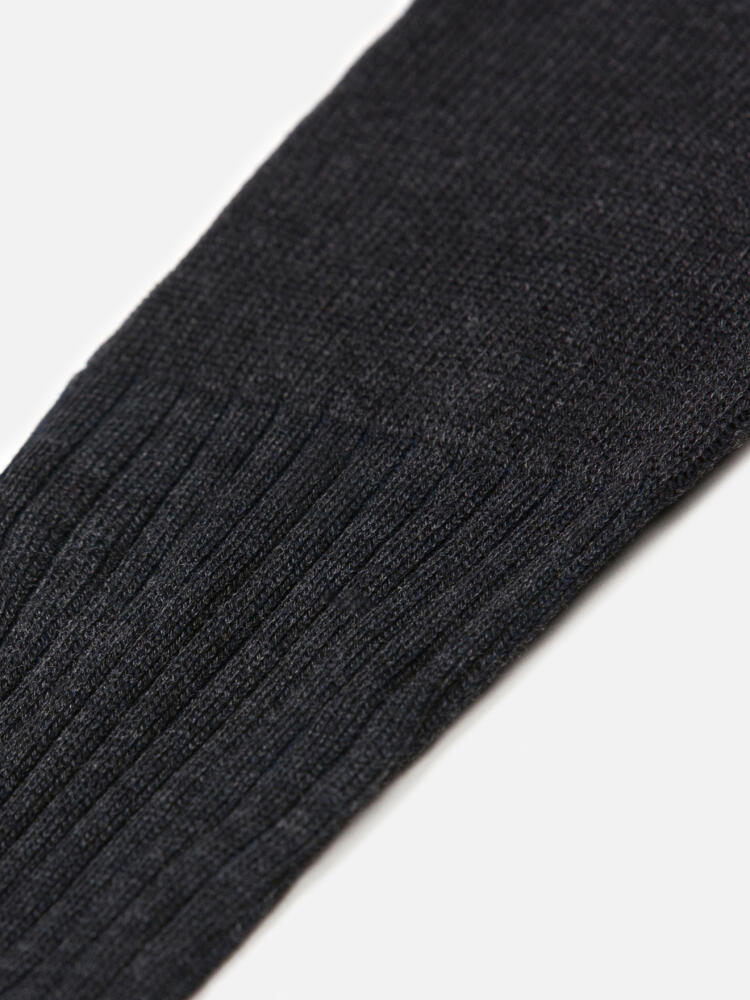 Chaussettes vanisées en fil d'écosse anthracite Chaussettes homme