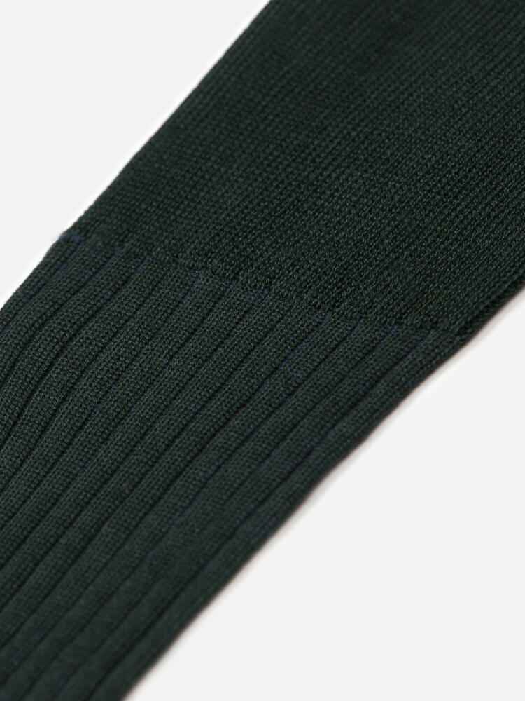 Chaussettes vanisées en fil d'écosse vert Chaussettes homme