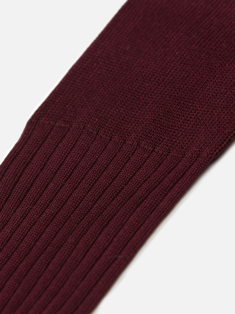 Chaussettes Bret en fil d'écosse bordeaux Chaussettes homme