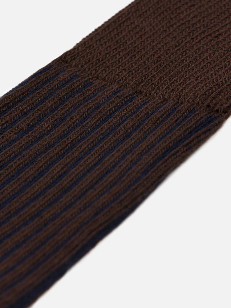 Chaussettes Berty à rayures structurées chocolat Chaussettes homme