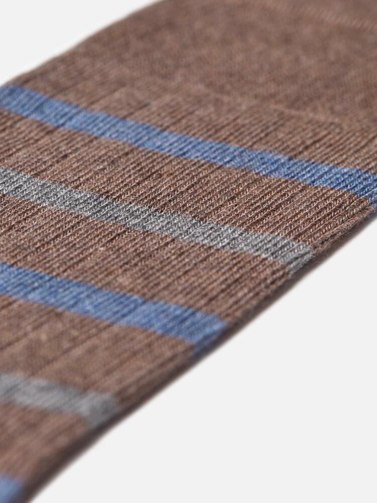 Chaussette basse beige à rayures club Chaussettes homme