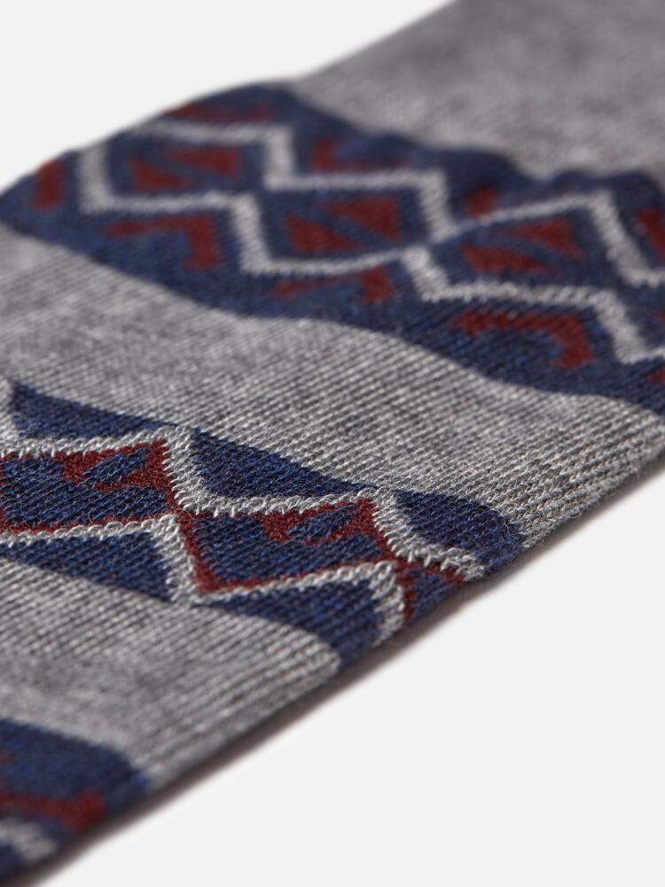 Chaussette basse à motifs jacquard gris Chaussettes homme