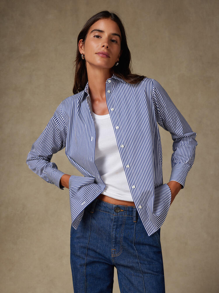 Chemise Albane à rayures marine Chemises Femme