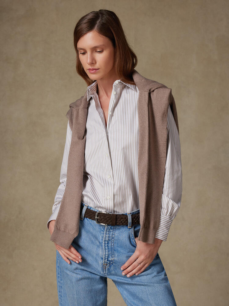 Chemise Albane à rayures grèges Chemises Femme