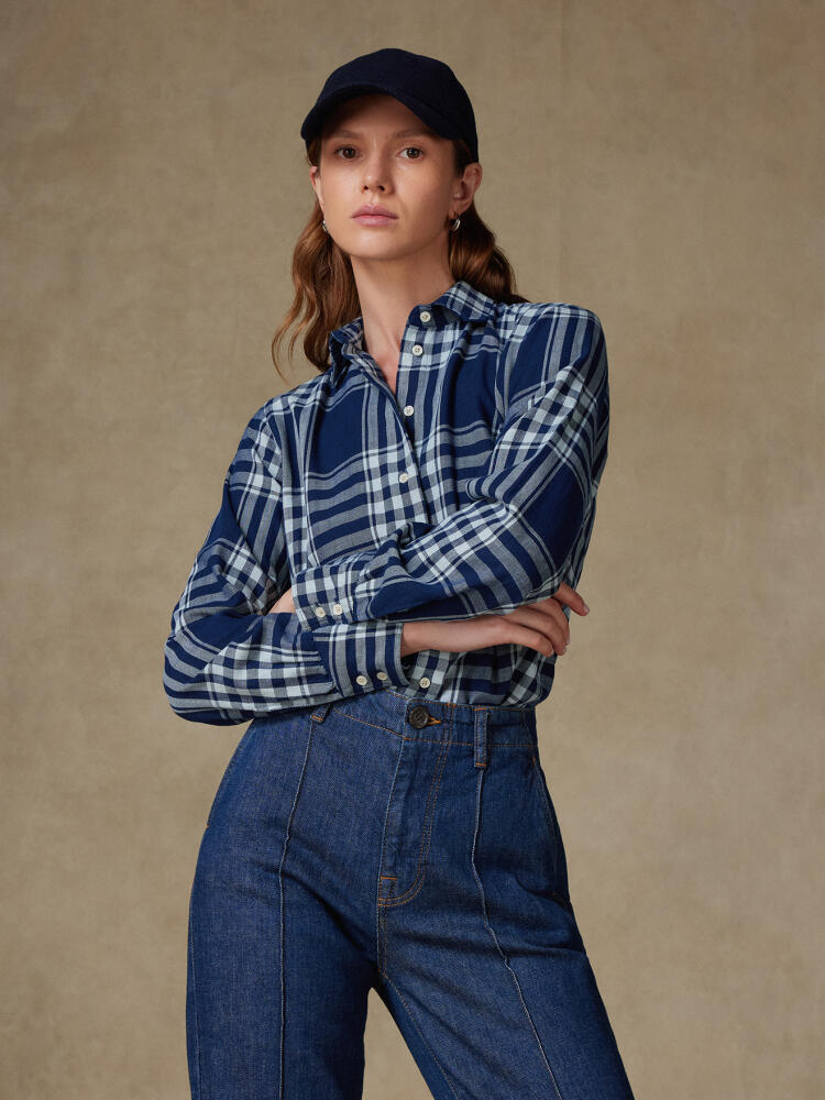 Chemise Albane indigo à motif tartan Chemises Femme