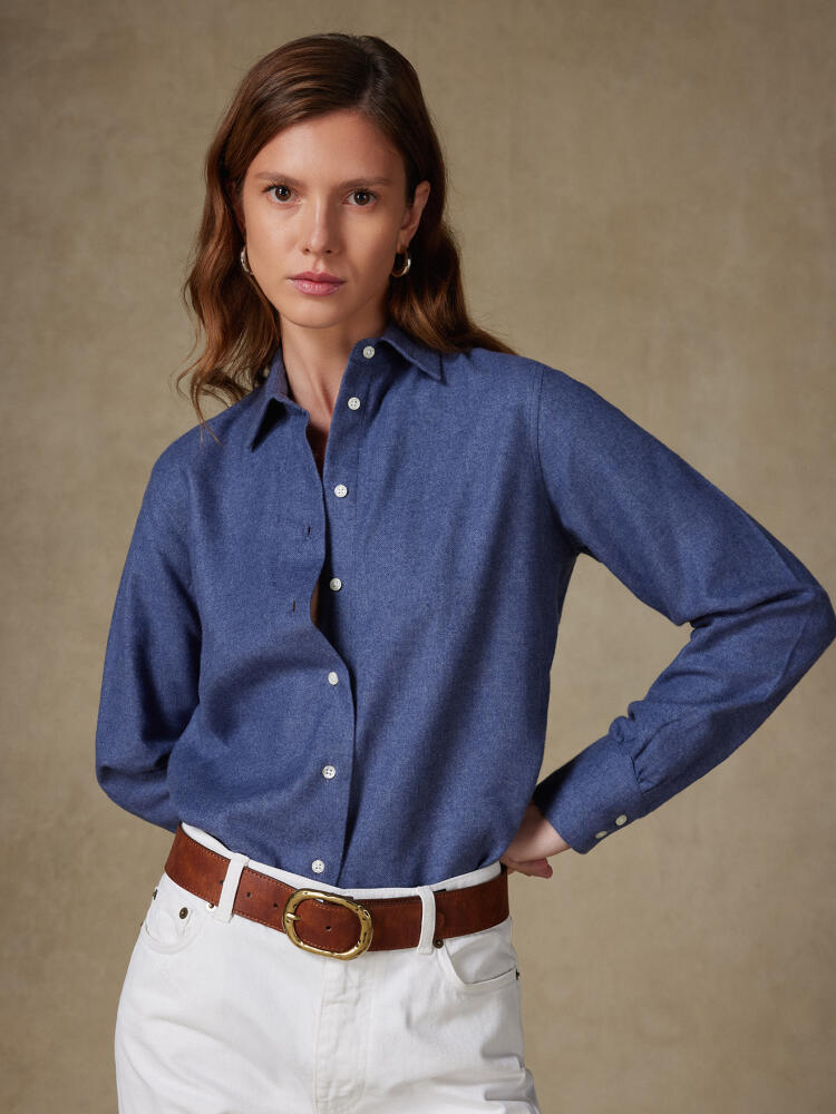 Chemise Albane en flanelle bleue Chemises Femme