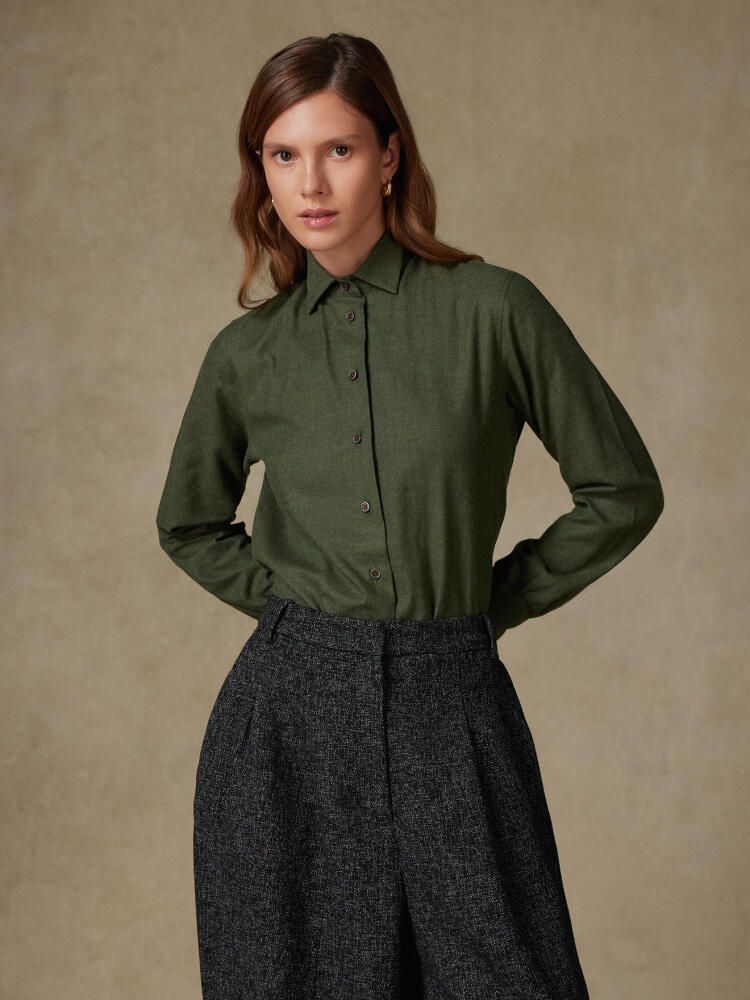 Chemise Albane en flanelle kaki Chemises Femme
