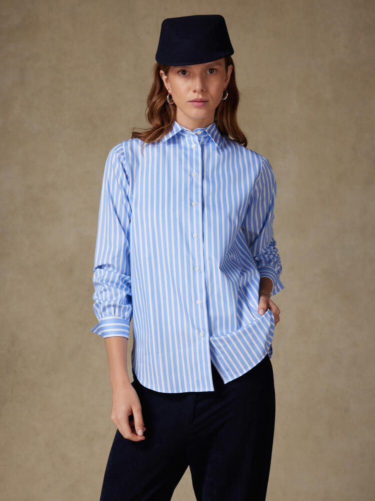 Chemise Albane en chevron à rayures ciel Chemises Femme