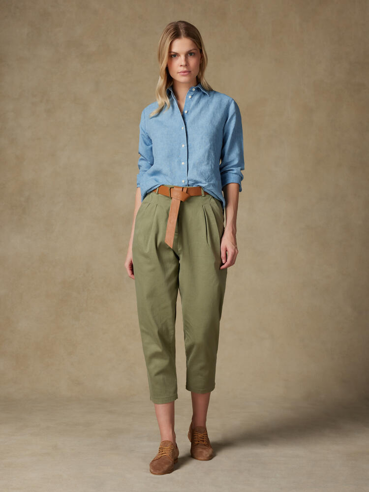 Chemise Albane en lin à effet denim ciel Outlet