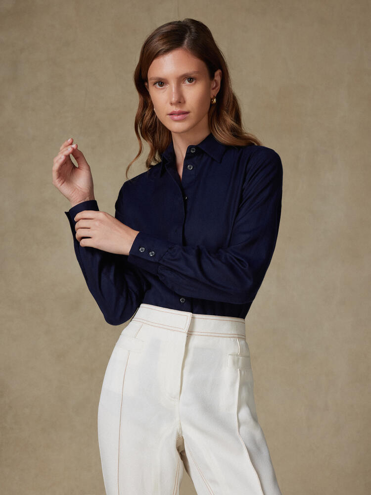 Chemise Albane en flanelle marine Outlet