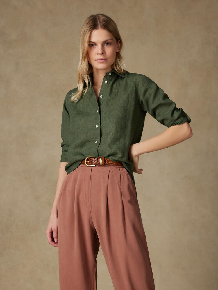 Chemise Albane en lin kaki Chemises Femme