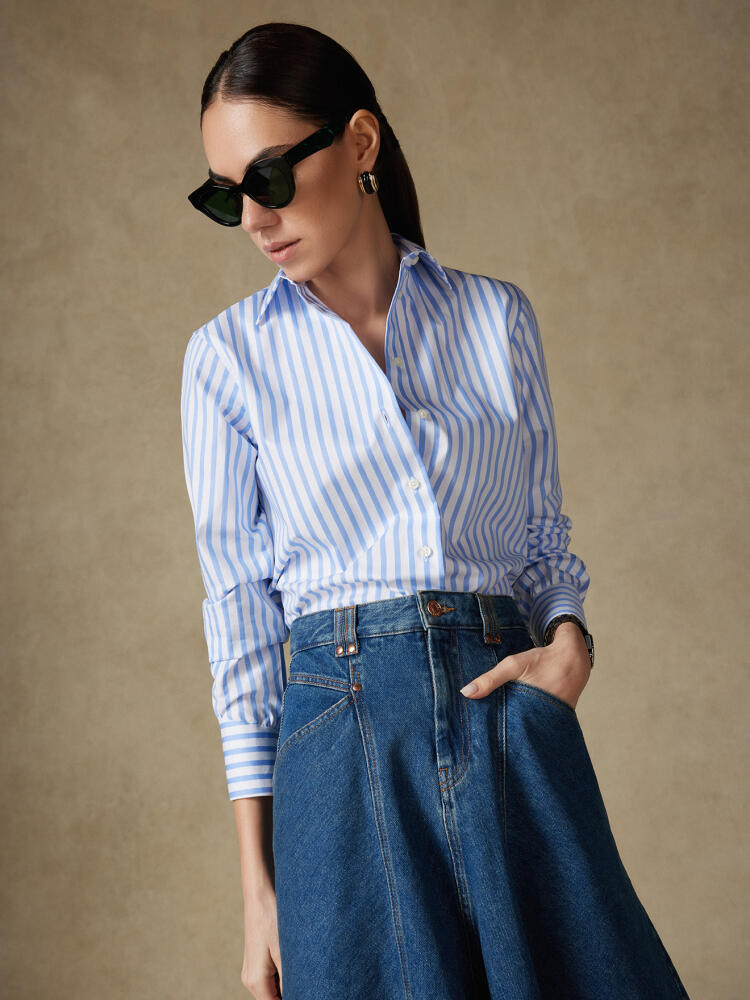 Chemise Albane en oxford à rayures ciel Chemises Femme