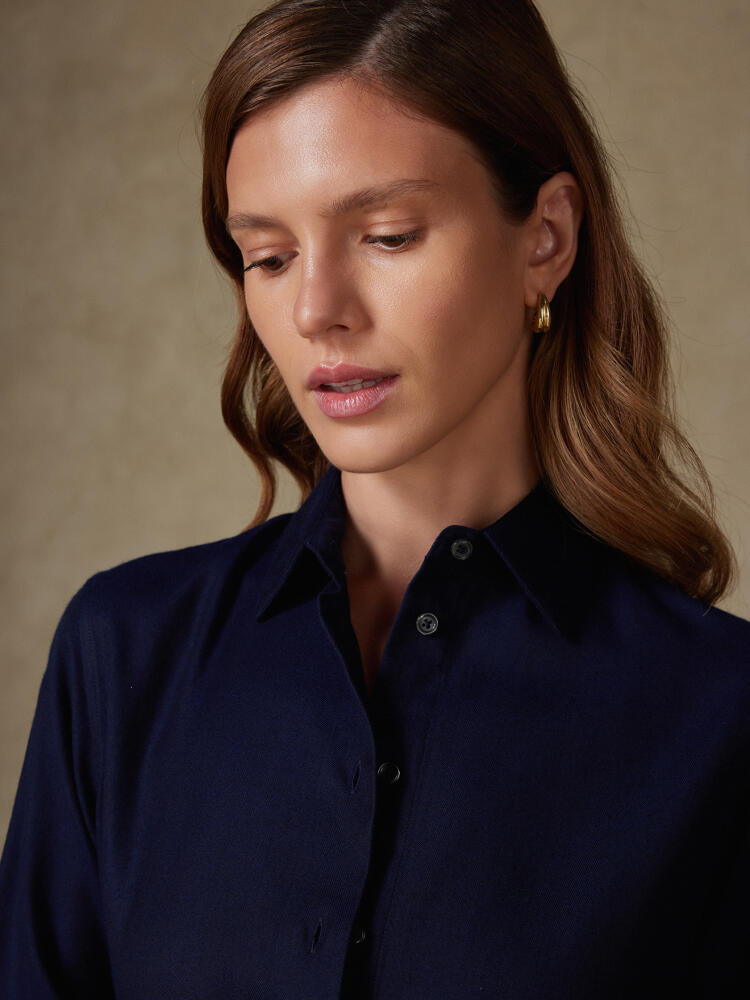 Chemise Albane en flanelle marine Chemises Femme