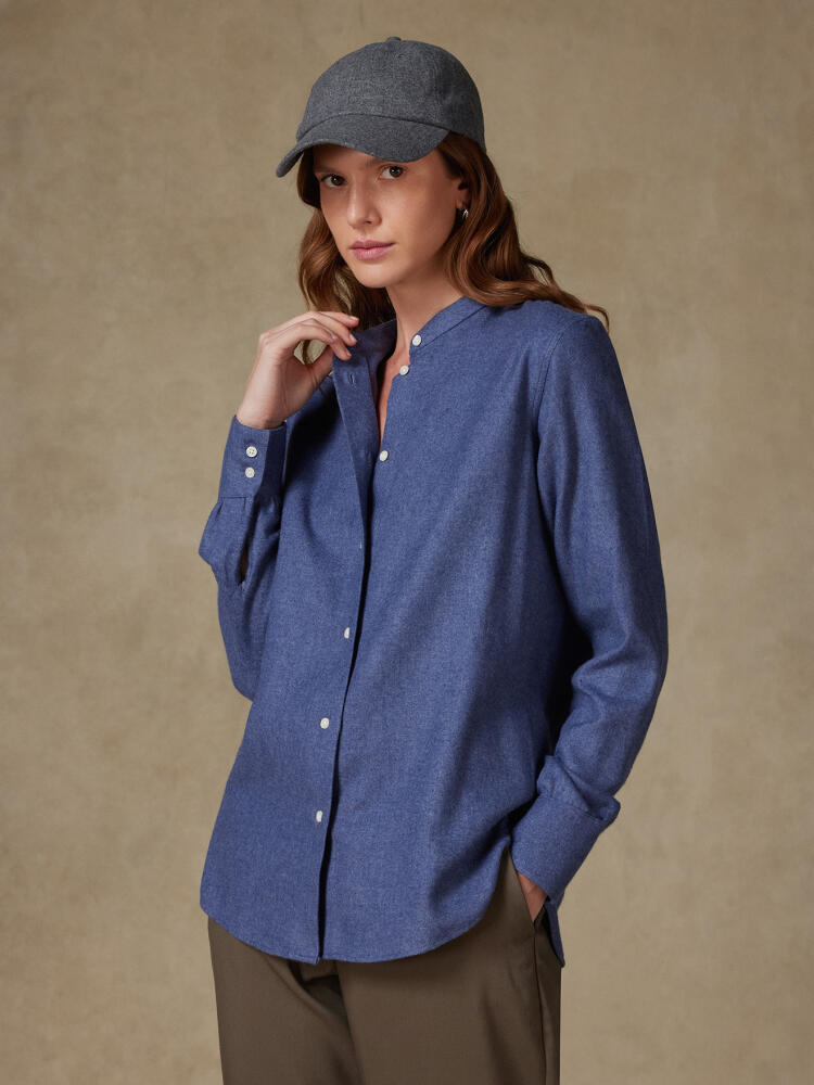 Chemise Helene en flanelle bleue Chemises Femme