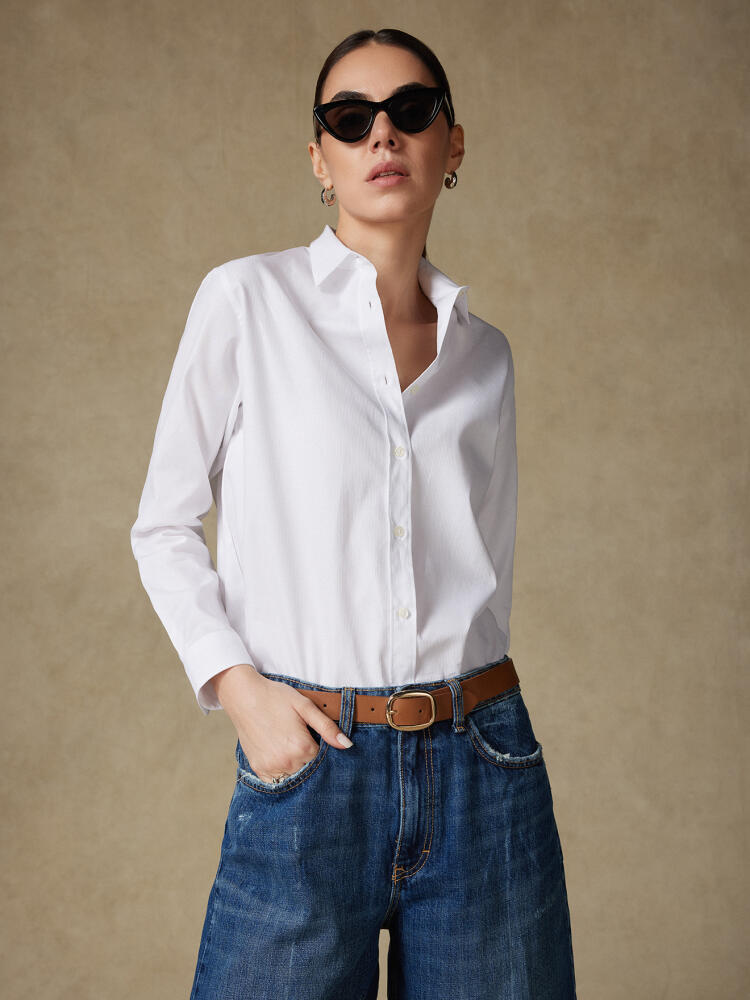 Chemise Justine oversize en piqué blanc Chemises Femme