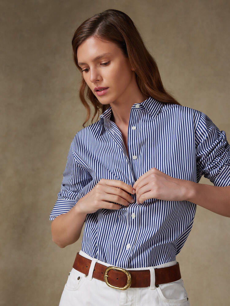 Chemise Justine oversize à rayures marine Chemises Femme