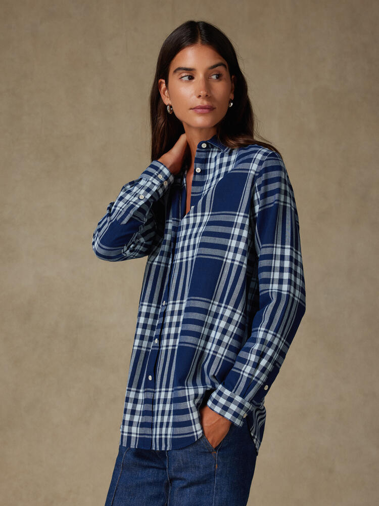 Chemise Justine oversize à motif tartan indigo Chemises Femme