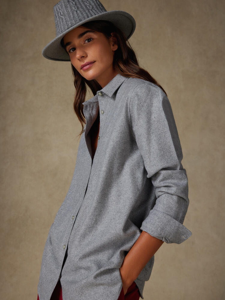Chemise Justine oversize en flanelle grise Chemises Femme