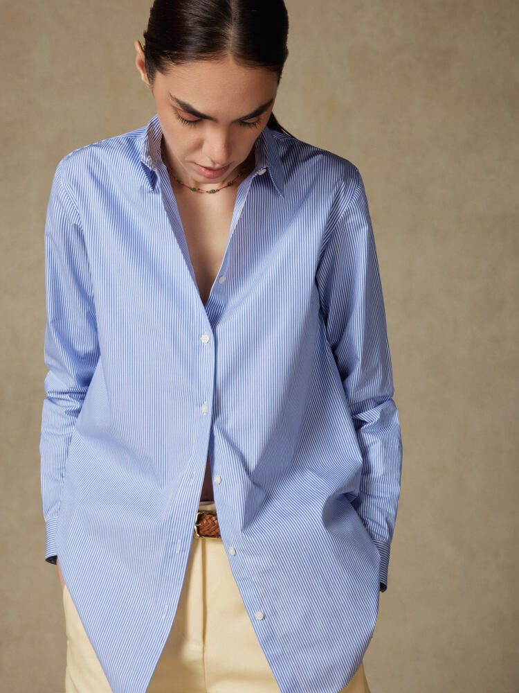 Chemise Justine oversize en popeline à rayures Chemises Femme