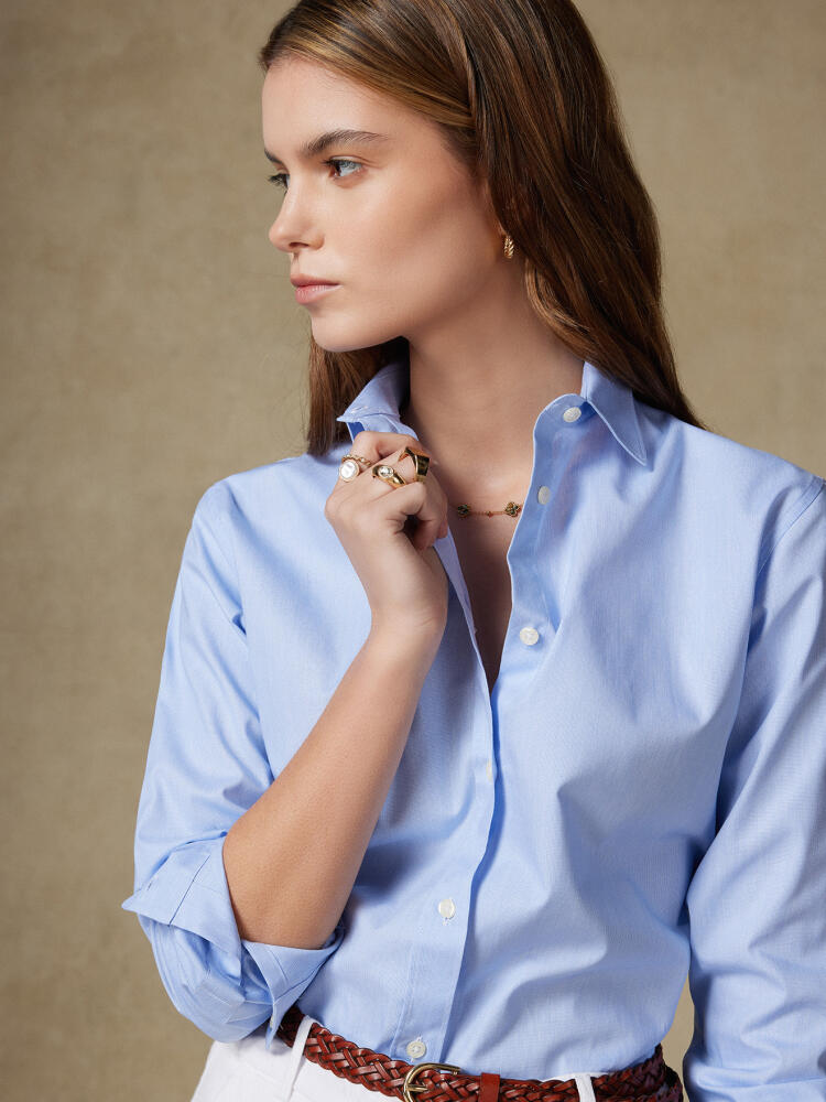 Chemise Justine oversize en mille raies ciel Chemises Femme