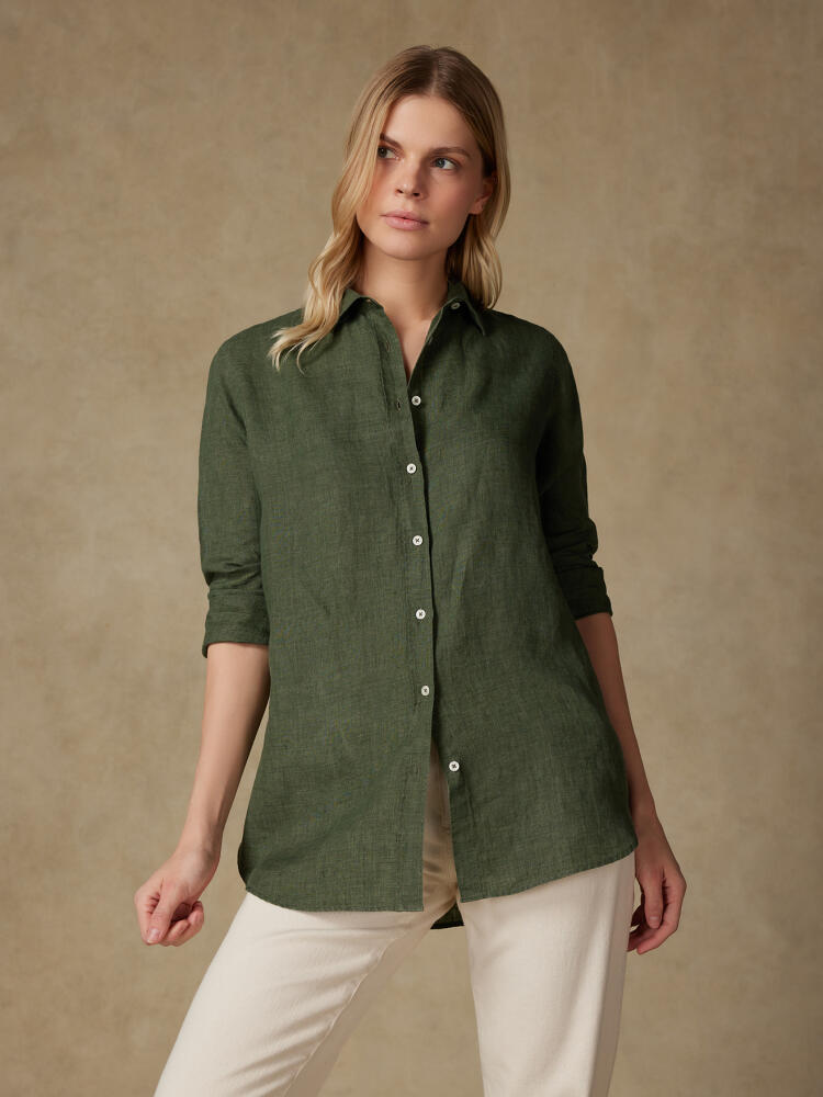 Chemise Justine en lin kaki Chemises Femme