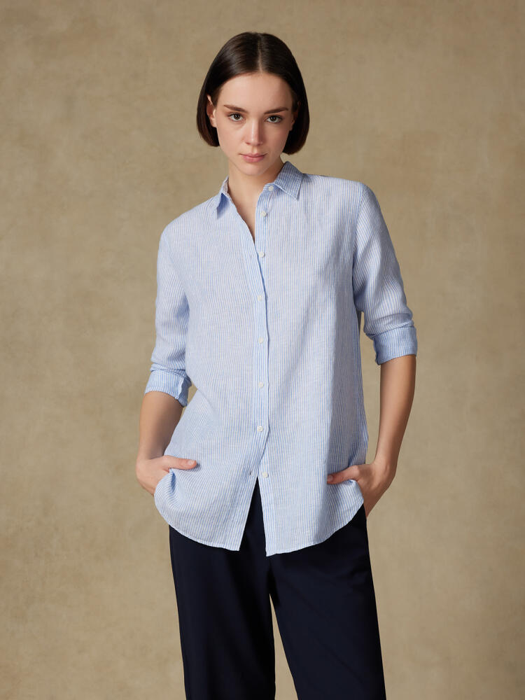 Chemise Justine en lin à rayures Chemises Femme