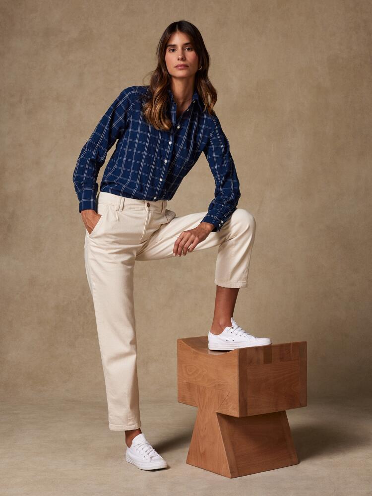 Chemise Albane en overcheck marine Chemises Femme