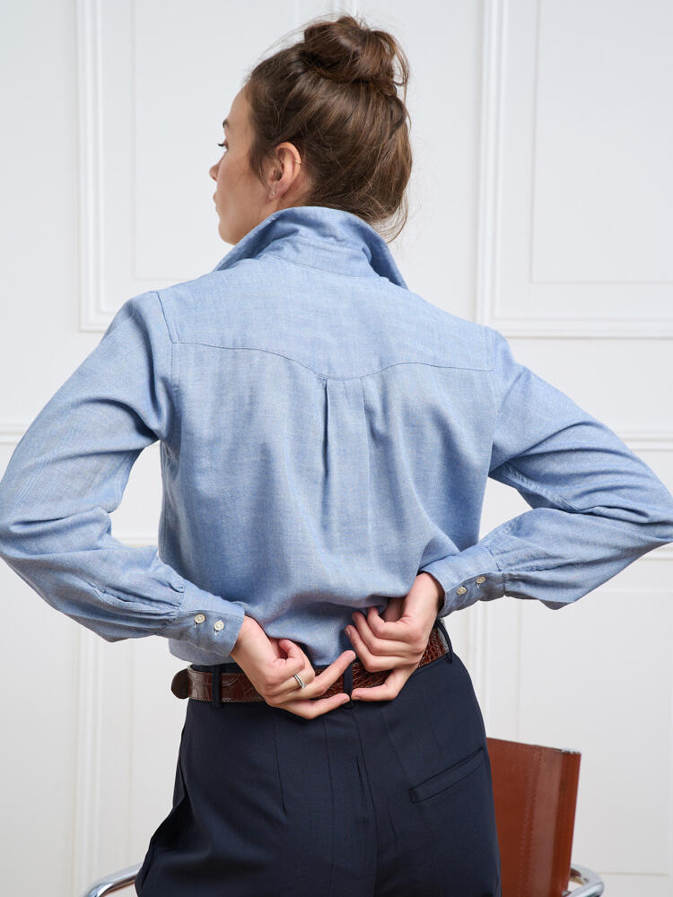 Chemise Albane en flanelle ciel Chemises Femme