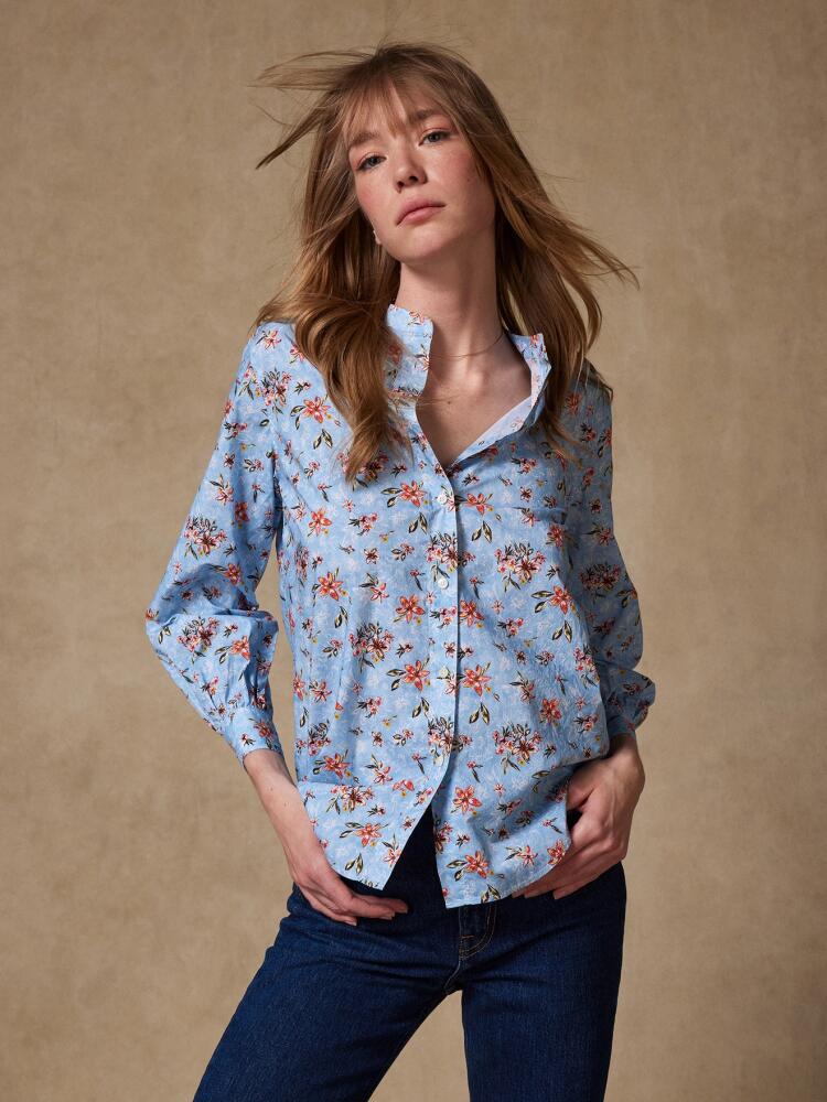 Chemise Hélène ciel à imprimé floral Chemises Femme