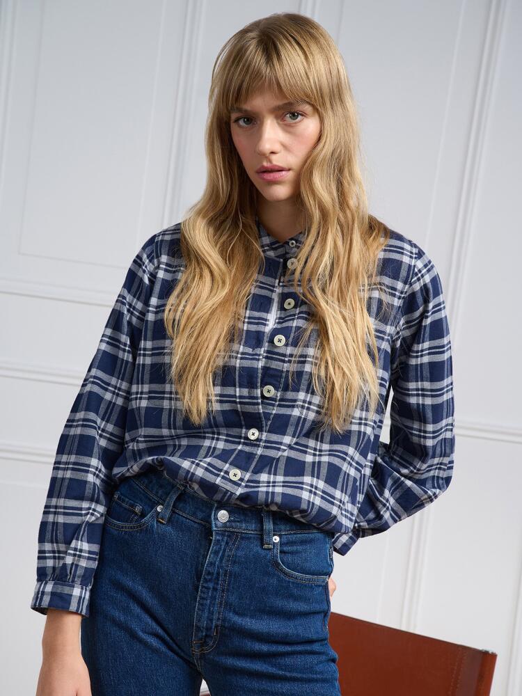 Chemise Janice en flanelle marine à carreaux Chemises Femme