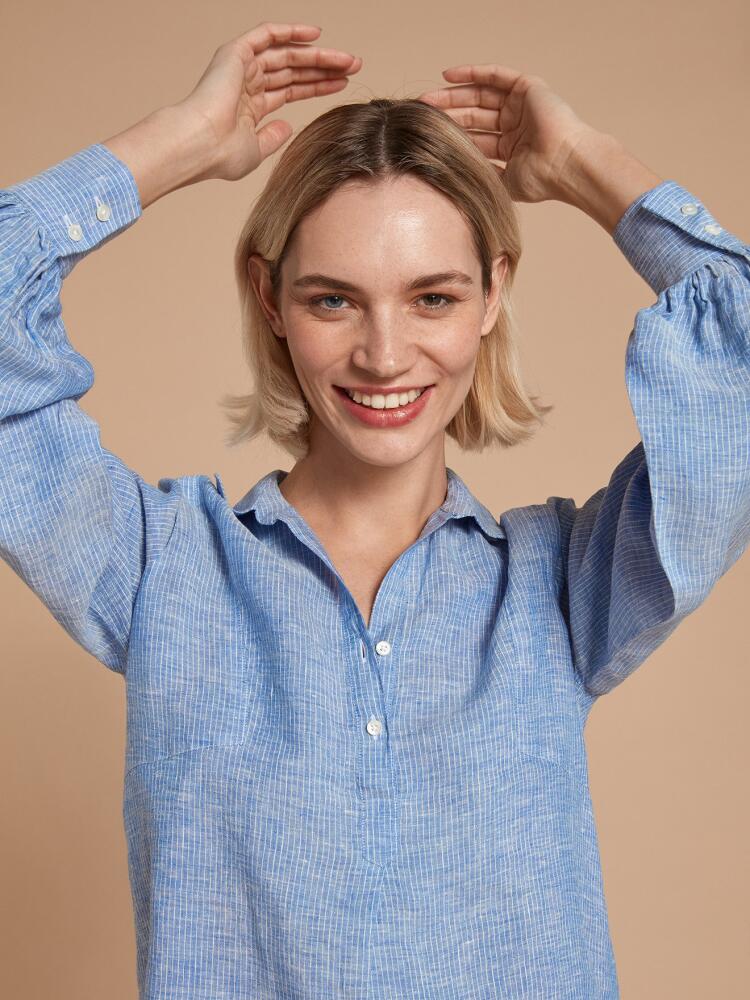Chemise Ninon en lin océan à rayures Chemises Femme