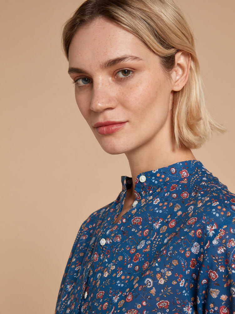 Chemise Palma bleue à imprimé liberty Outlet