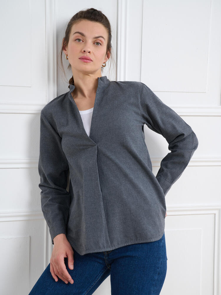 Chemise Paloma en flanelle grise Chemises Femme