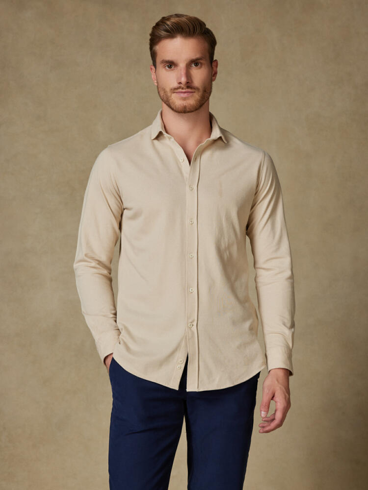 Chemise en piqué de coton sable - Série limitée Chemises Homme