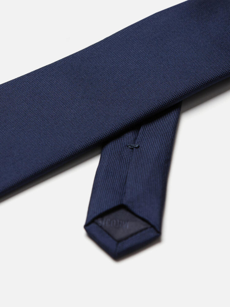 Cravate en micro natté de soie marine Cravates