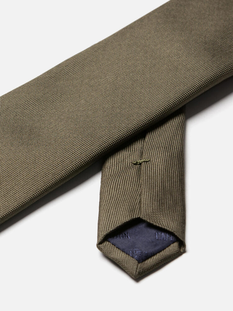 Cravate Anaheim en soie kaki Cravates