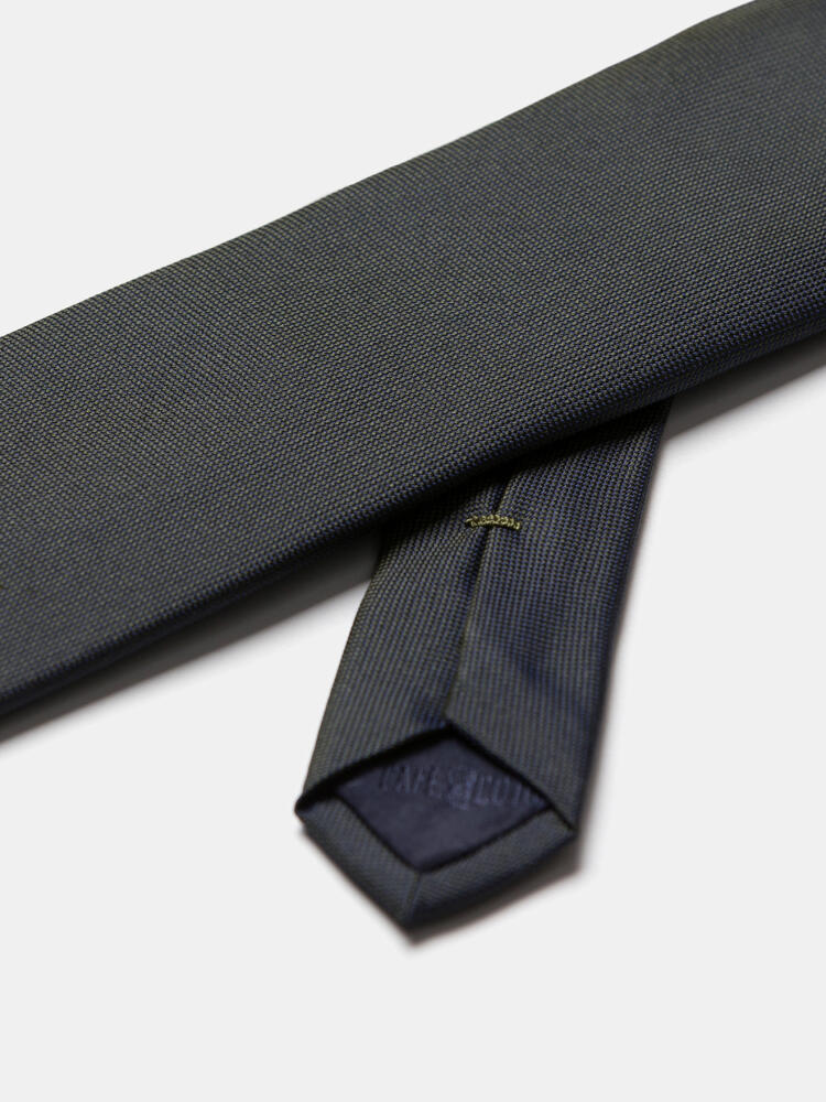 Cravate en micro natté de soie verte Cravates