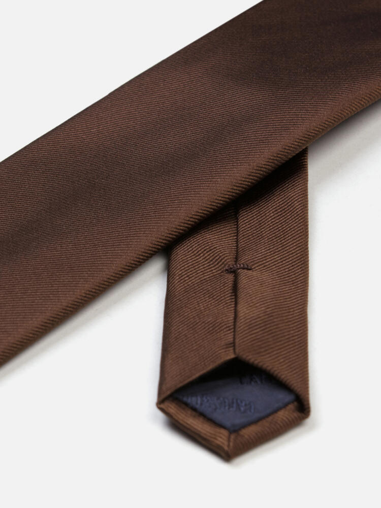 Cravate Austin en soie marron Cravates